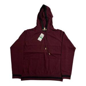 Michael Kors Burgundy Lightweight Hoodie Pullover Womens Size L NWT $120 MSRP